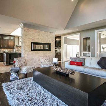 Great room with view of kitchen and front foyer